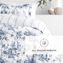 Load image into Gallery viewer, Cabbage Rose Reversible Down-Alternative Comforter Set