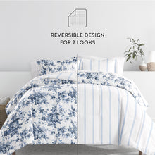 Load image into Gallery viewer, Cabbage Rose Reversible Down-Alternative Comforter Set