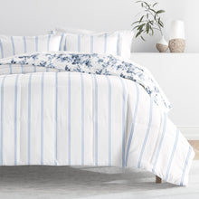 Load image into Gallery viewer, Cabbage Rose Reversible Down-Alternative Comforter Set