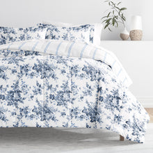 Load image into Gallery viewer, Cabbage Rose Reversible Down-Alternative Comforter Set