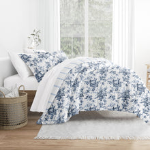 Load image into Gallery viewer, Cabbage Rose Reversible Down-Alternative Comforter Set