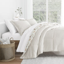 Load image into Gallery viewer, Foliage Stripe Reversible Down-Alternative Comforter Set