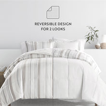 Load image into Gallery viewer, Vertical Stripe Reversible Down-Alternative Comforter Set