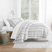 Load image into Gallery viewer, Vertical Stripe Reversible Down-Alternative Comforter Set
