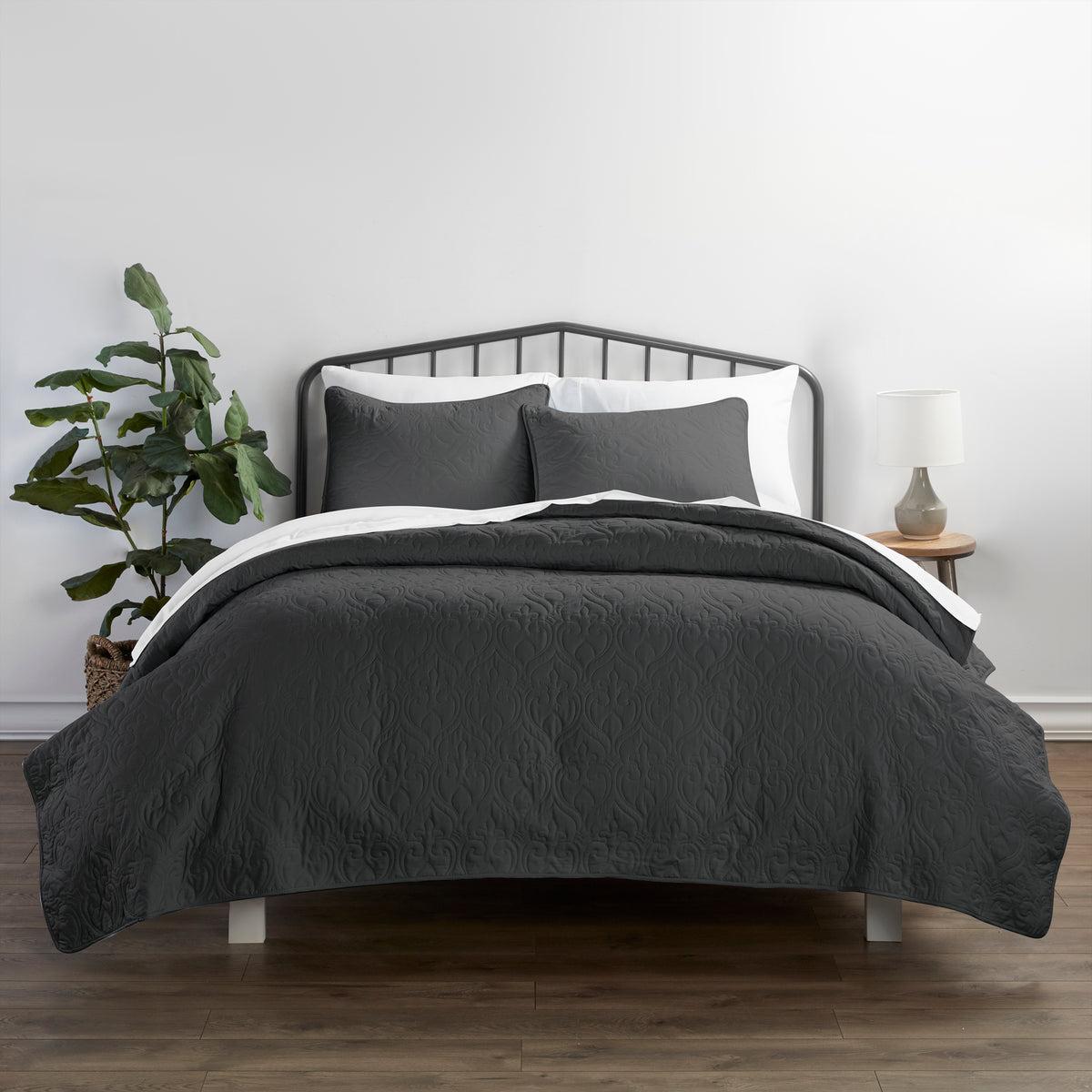 Dark Grey Duvet Cover Set Full Queen King & Light Gray Sheet Set