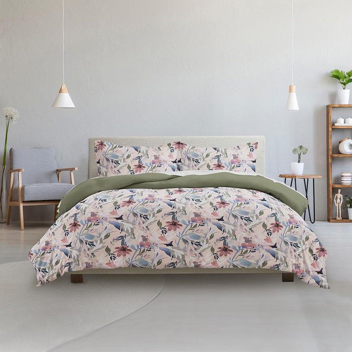 Made Supply Co. 3 Piece Watercolor Floral Reversible Comforter Set, C2 Image
