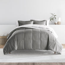 Load image into Gallery viewer, Stitched Stripe Reversible Down-Alternative Comforter Set