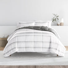 Load image into Gallery viewer, Stitched Stripe Reversible Down-Alternative Comforter Set