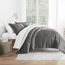 Load image into Gallery viewer, Stitched Stripe Reversible Down-Alternative Comforter Set