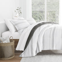 Load image into Gallery viewer, Stitched Stripe Reversible Down-Alternative Comforter Set