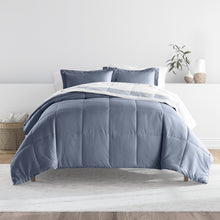 Load image into Gallery viewer, Stitched Stripe Reversible Down-Alternative Comforter Set