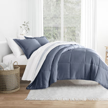 Load image into Gallery viewer, Stitched Stripe Reversible Down-Alternative Comforter Set