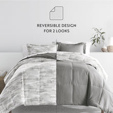 Load image into Gallery viewer, Textured Stripe Reversible Down-Alternative Comforter Set