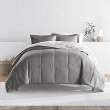 Load image into Gallery viewer, Textured Stripe Reversible Down-Alternative Comforter Set