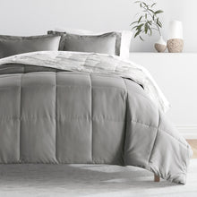 Load image into Gallery viewer, Textured Stripe Reversible Down-Alternative Comforter Set