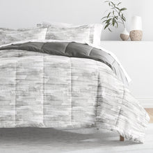 Load image into Gallery viewer, Textured Stripe Reversible Down-Alternative Comforter Set