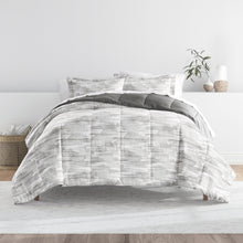 Load image into Gallery viewer, Textured Stripe Reversible Down-Alternative Comforter Set