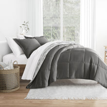 Load image into Gallery viewer, Textured Stripe Reversible Down-Alternative Comforter Set