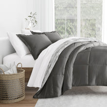 Load image into Gallery viewer, Textured Stripe Reversible Down-Alternative Comforter Set