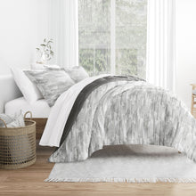 Load image into Gallery viewer, Textured Stripe Reversible Down-Alternative Comforter Set