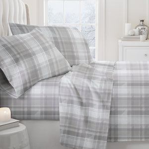 Plaid 4-Piece Flannel Sheet Set