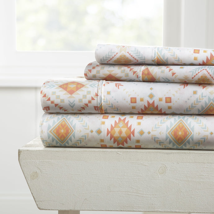 Sheets, Aztec Dreams Patterned 4-Piece Sheet Set, Linens And Hutch