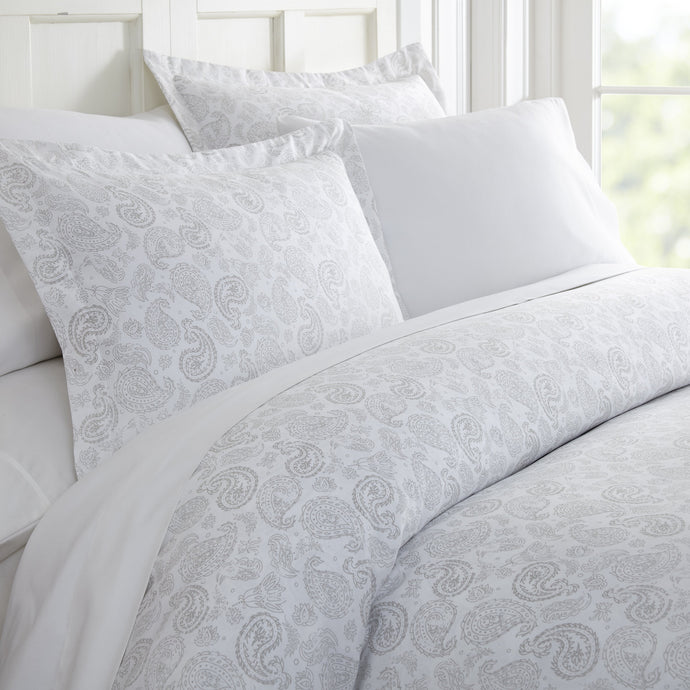 Coarse Paisley Patterned 3-Piece Duvet Cover Set - Comforters - Linens and Hutch