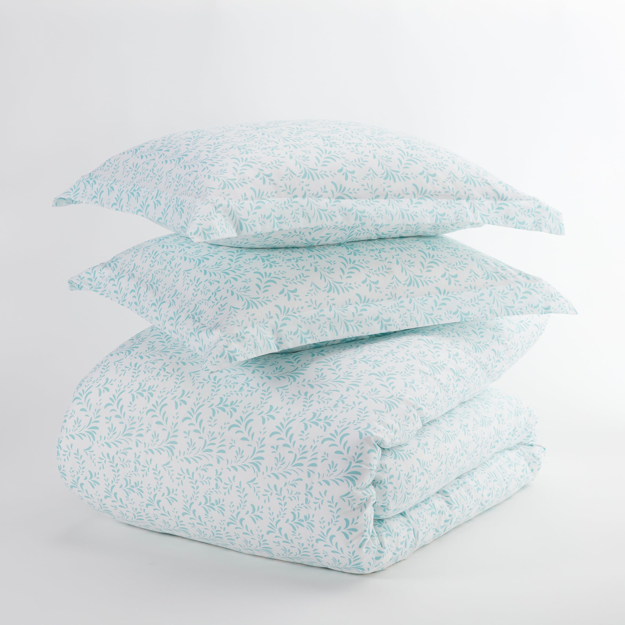 Burst of Vines Patterned 3-Piece Duvet Cover Set - Linens and