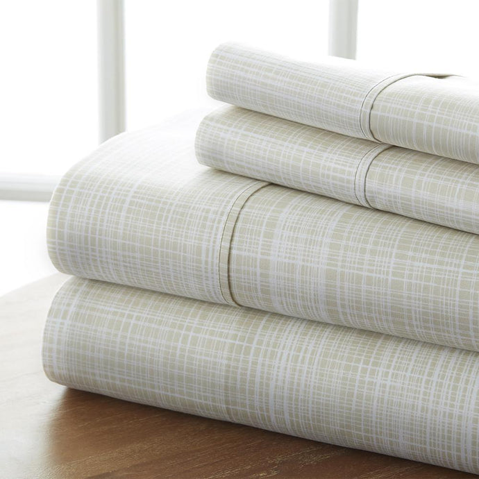 Thatch Patterned 4-Piece Sheet Set - Sheets - Linens and Hutch